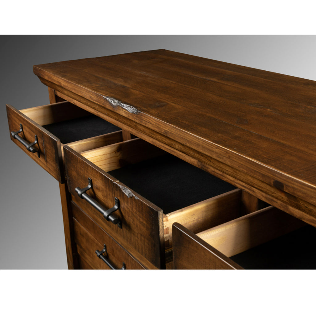Lubbock Gentleman Chest Dresser | Oldie Toasted Pine 14-Drawer Storage ...