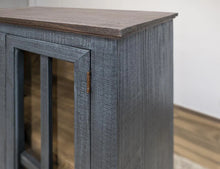 Toscana 1 Drawer 2 Glass Door Cabinet in Deep Blue