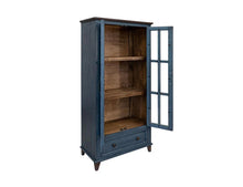 Toscana 1 Drawer 2 Glass Door Cabinet in Deep Blue