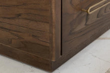Balam Curved top Cabinet with 2 Drawer and 2 Glass Door in brown