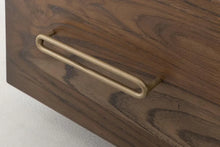 Balam Curved top Cabinet with 2 Drawer and 2 Glass Door in brown