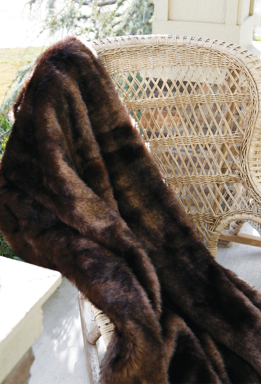 Brown Bear Fur Throw