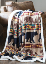 Bear Family Sherpa Fleece Throw Blanket