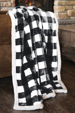 Black & White Lumberjack Plaid Sherpa Throw Blanket