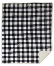 Black & White Lumberjack Plaid Sherpa Throw Blanket