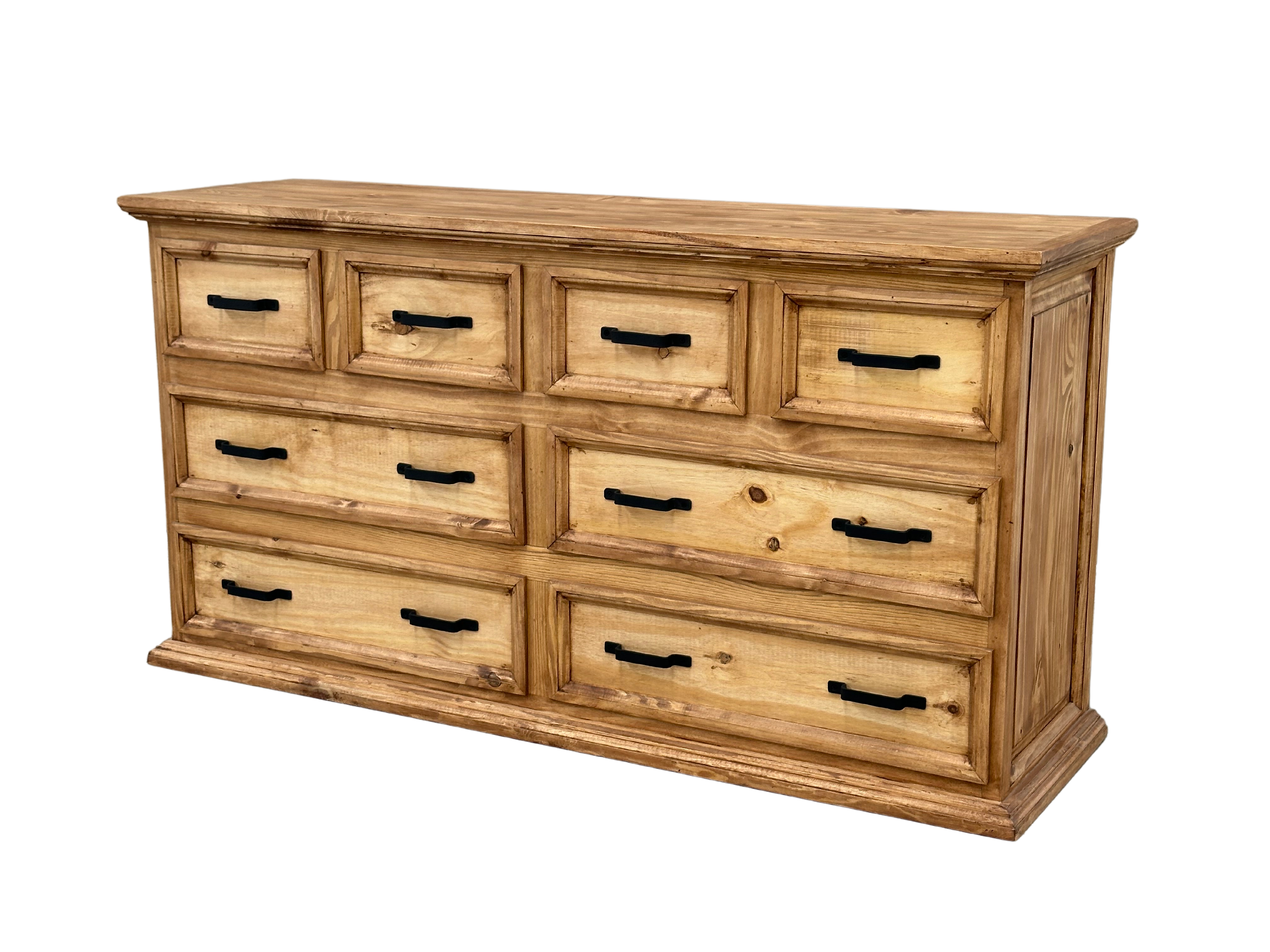 Traditional 8 Drawer Rustic Dresser