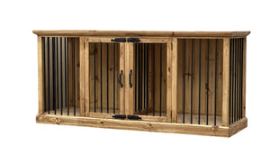Traditional Dog Wood Kennel in Medium Wax