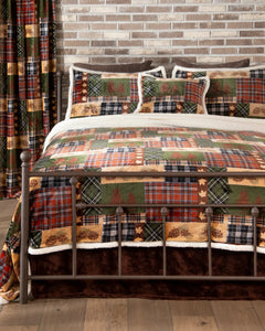 Tree Plaid Sherpa Bedding Set