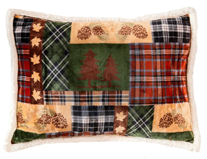 Tree Plaid Sherpa Bedding Set