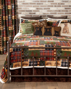 Tree Plaid Sherpa Bedding Set