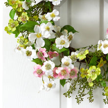 20" Dogwood Wreath" by Nearly Natural